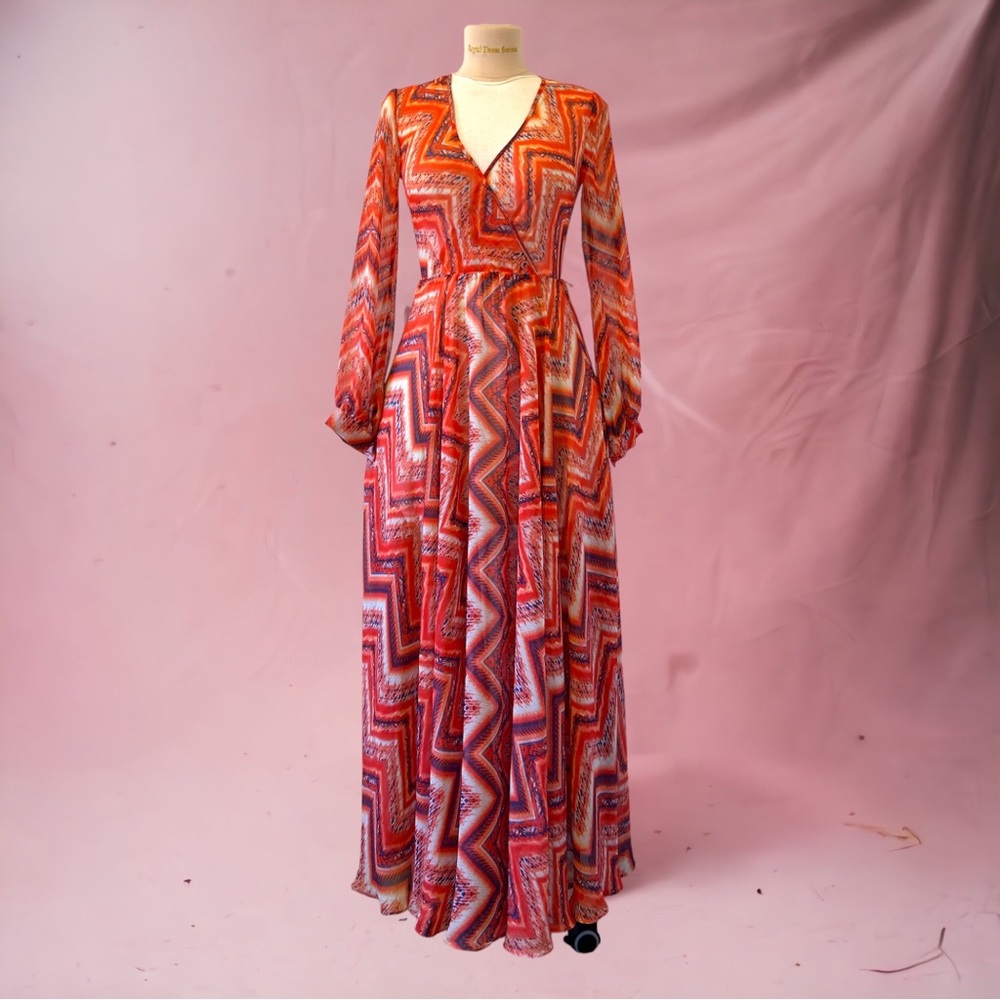 Ark & Co. Bohemian Long sleeve maxi sheer dress